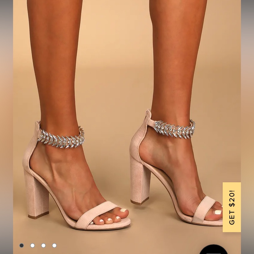 Nude With Bejeweled Ankle Strap